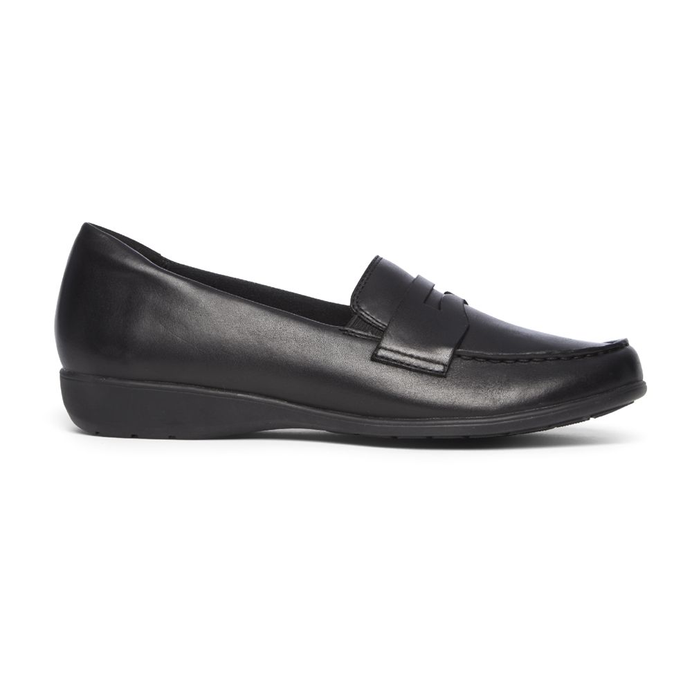 Rockport Women's Abbey Loafers - Black - USA (3691MNRAZ)